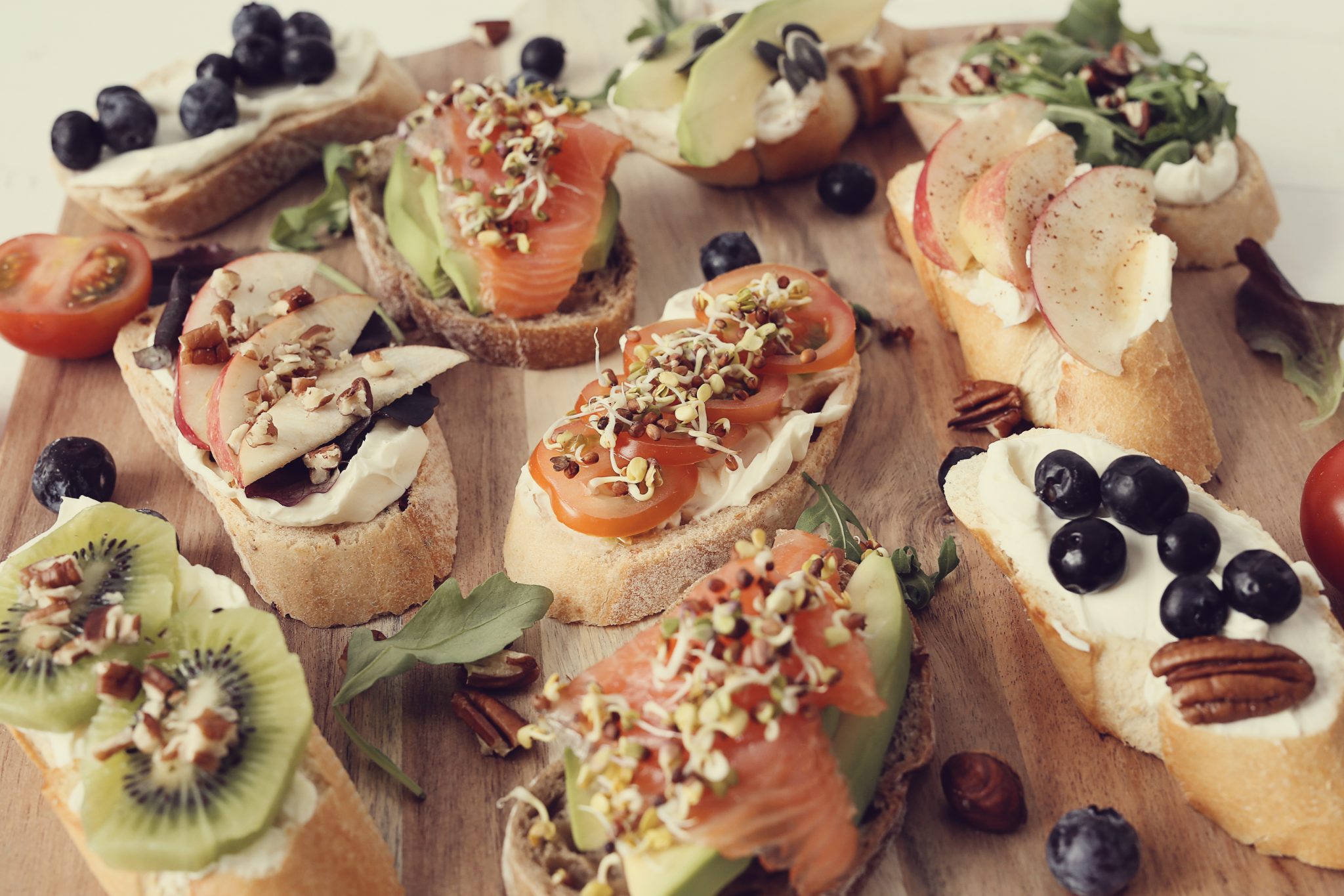 Delicious mini sandwich with decorated top